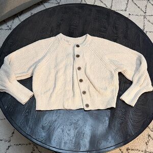 Cream Button-Up Women's Sweater